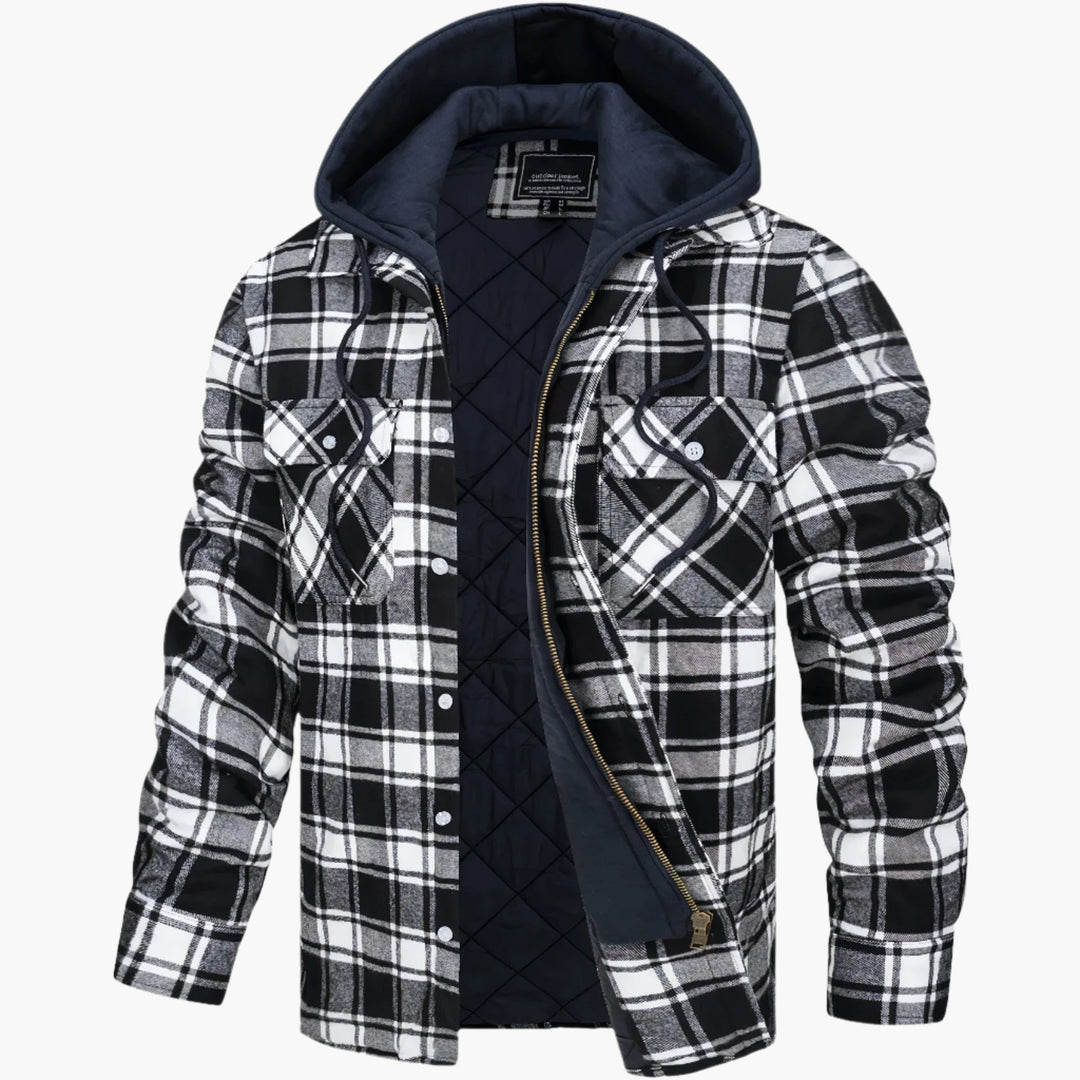 Drune | Winter Flanelljacke mit Kapuze - Modischer, Gefütterter Freizeitmantel für Herbst & Winter