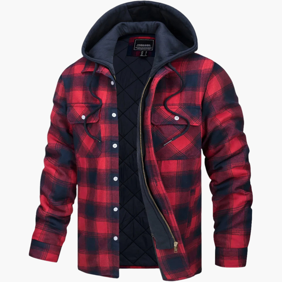 Drune | Winter Flanelljacke mit Kapuze - Modischer, Gefütterter Freizeitmantel für Herbst & Winter