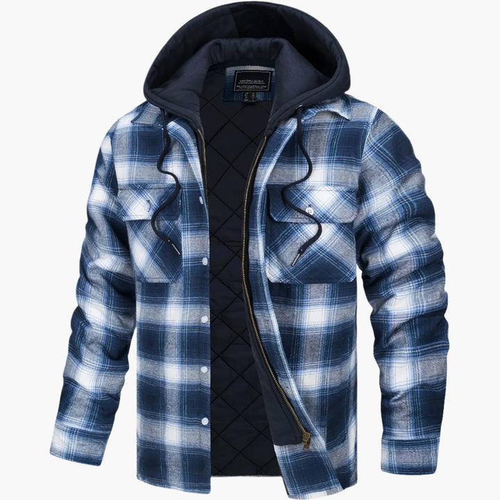 Drune | Winter Flanelljacke mit Kapuze - Modischer, Gefütterter Freizeitmantel für Herbst & Winter