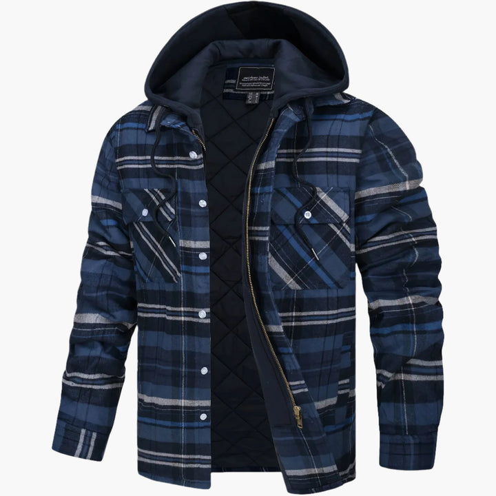Drune | Winter Flanelljacke mit Kapuze - Modischer, Gefütterter Freizeitmantel für Herbst & Winter