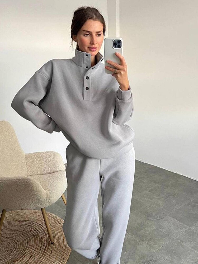 Drune Fleece Jogginganzug | Bequemer Jogginganzug in Übergröße für Frauen