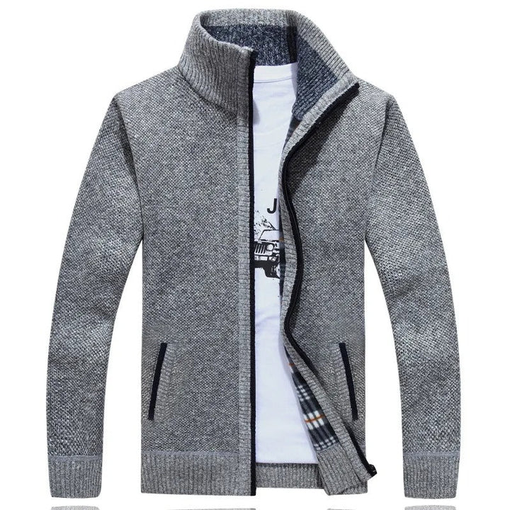 Drune | Strickjacke mit Karofutter Wollmischung Warm und Stilvoll