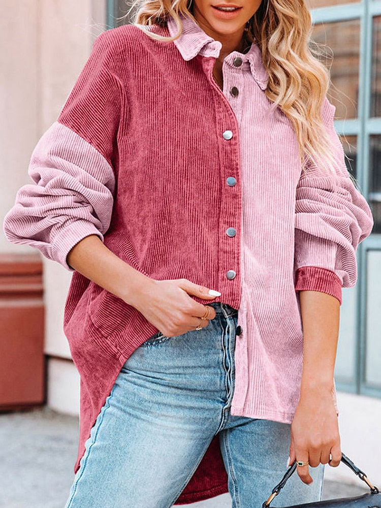 Drune Cordbluse | Moderne gerippte Damenjacke für den Herbst
