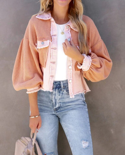 Drune Jacke | Moderne Damenjacke mit Rippensamt in Pastellfarben