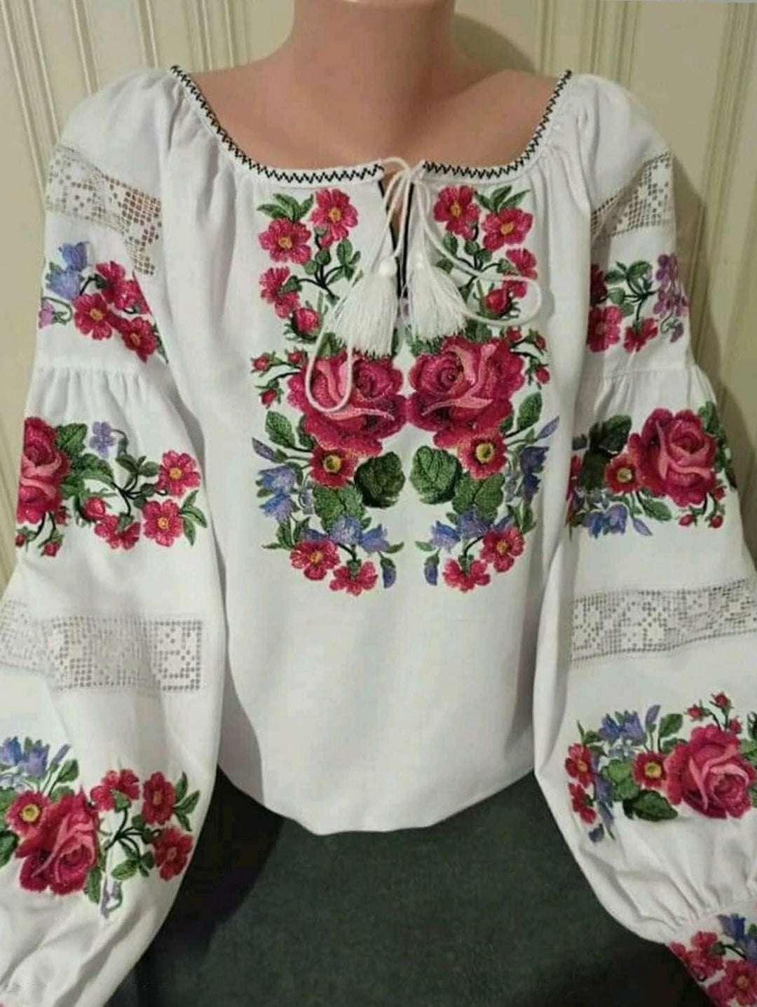 Drune | Boho Bluse Mit Blumendruck Und Laternenärmeln