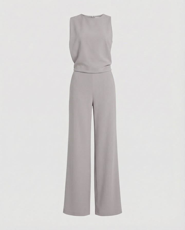 Eleganter Jumpsuit mit Rundhalsausschnitt für Alltag & Besondere Anlässe | Drune
