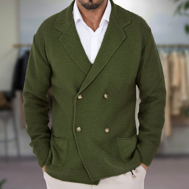 Drune | Herren Doppelreihiger Blazer - Im Strickstil