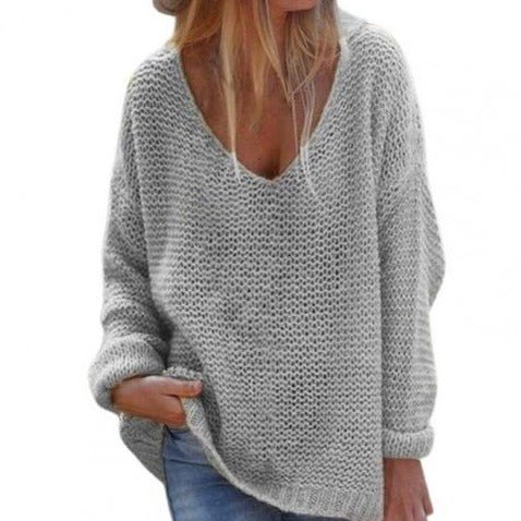Drune | Strickpullover Übergroß Fit Tiefer V-Ausschnitt Weiches Und Warmes Strickmaterial
