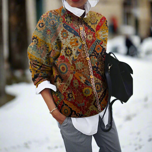 Drune | Baumwoll-Patchwork-Hemdjacke Hüftlanges Hemdjacke