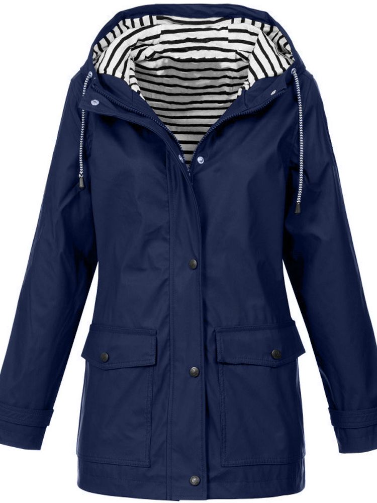 Drune | Kapuzen-Regenjacke - Leicht & Atmungsaktiv - Gestreiftes Futter - Allwetter-Bekleidung