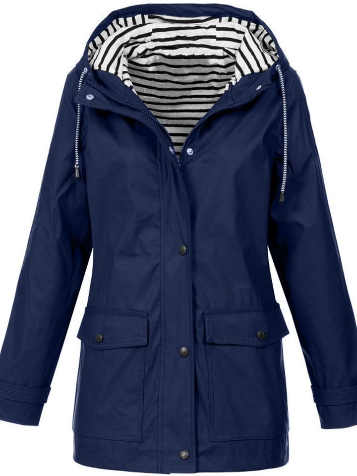 Drune | Kapuzen-Regenjacke - Leicht & Atmungsaktiv - Gestreiftes Futter - Allwetter-Bekleidung