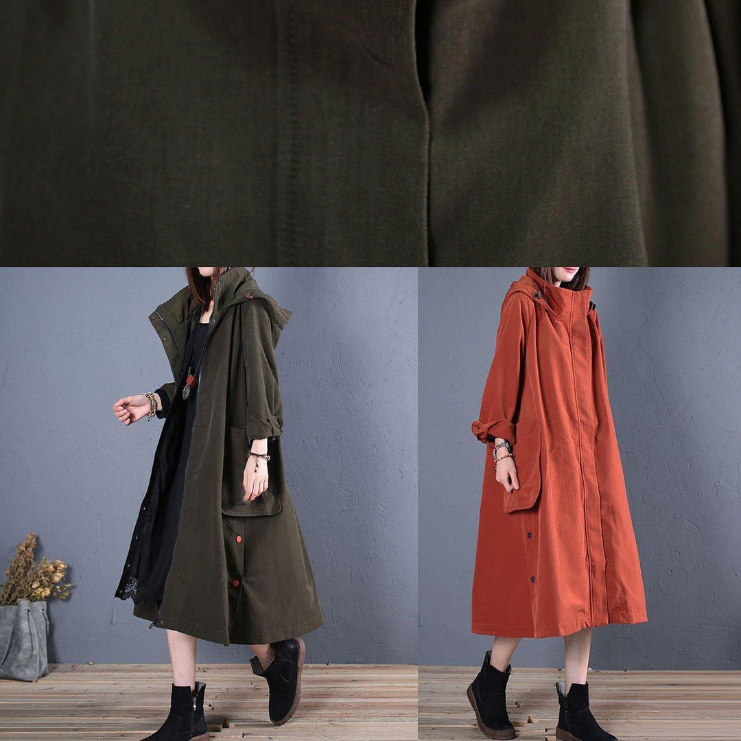 Drune | lässiger Wintermantel roter Kapuzenmäntel Damen