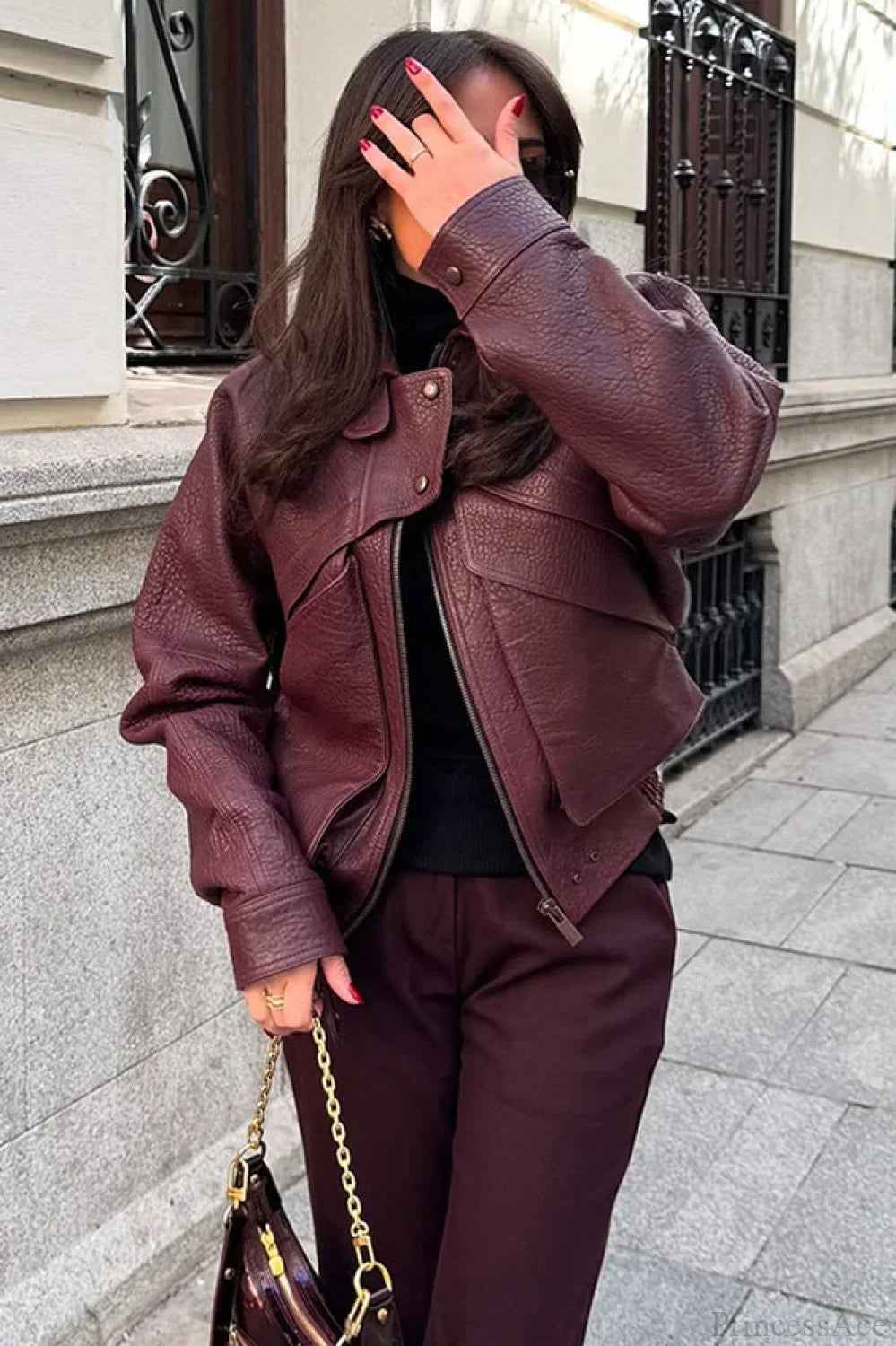Drune | Lässige Revers lockere Wildlederjacke