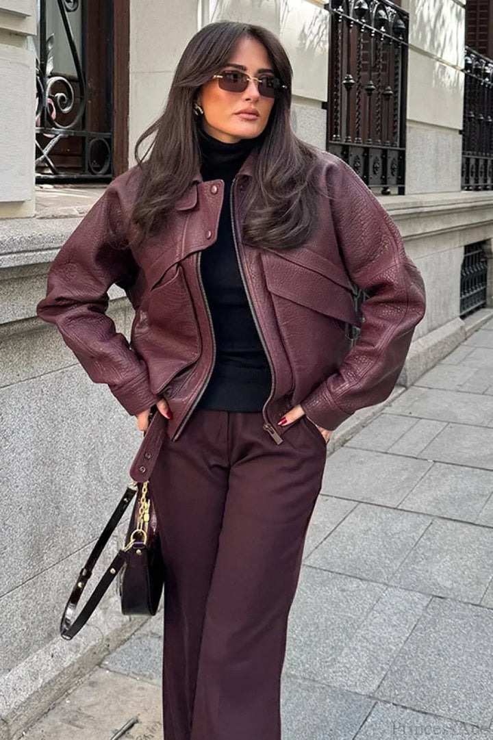Drune | Lässige Revers lockere Wildlederjacke