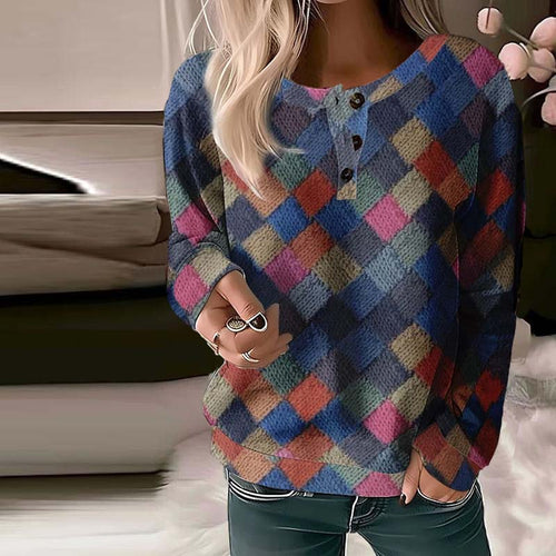 Drune | Vintage Karierter Damenpullover