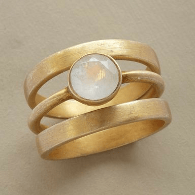 Drune | Gold & Intarsia Mondstein Ring