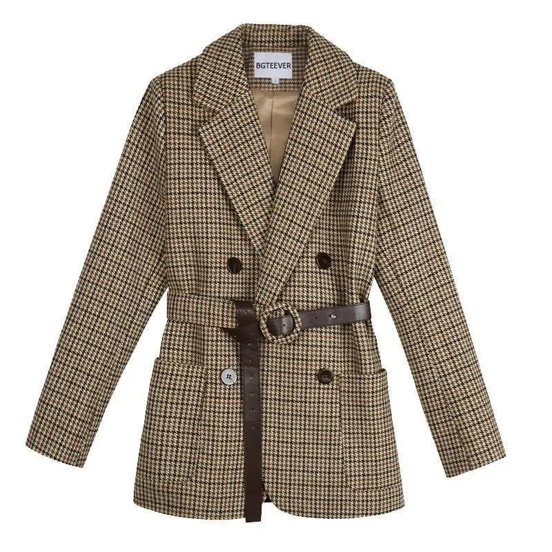 Drune | Vintage Hahnentritt Karos Blazer Damen - Vintage - Karos