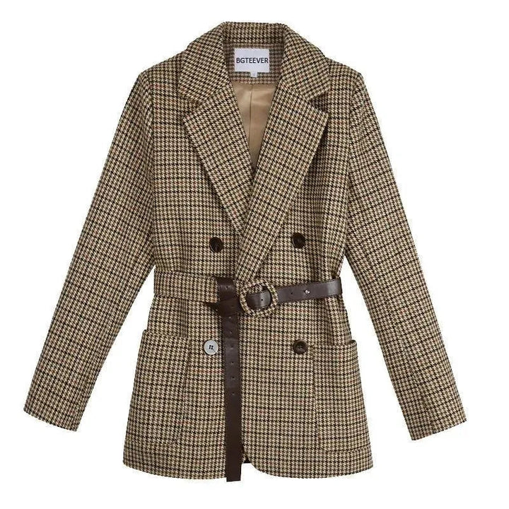 Drune | Vintage Hahnentritt Karos Blazer Damen - Vintage - Karos