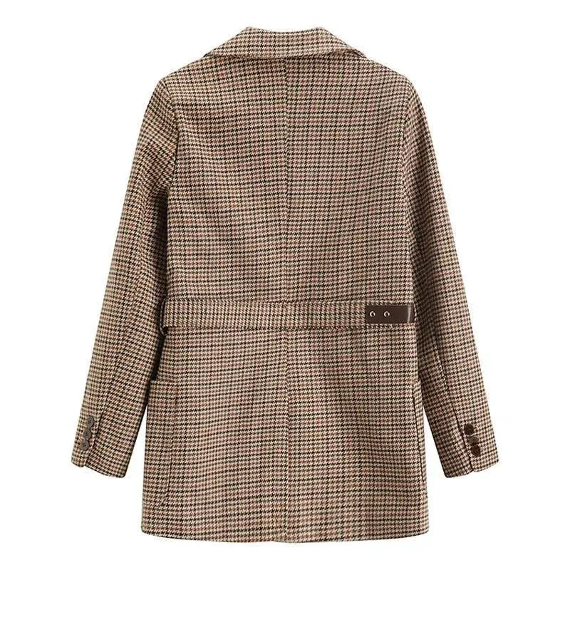 Drune | Vintage Hahnentritt Karos Blazer Damen - Vintage - Karos