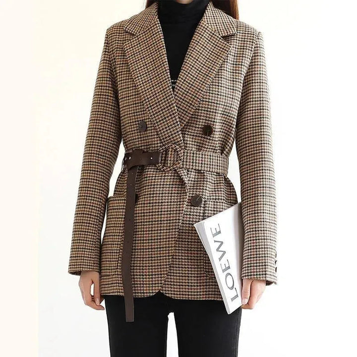 Drune | Vintage Hahnentritt Karos Blazer Damen - Vintage - Karos