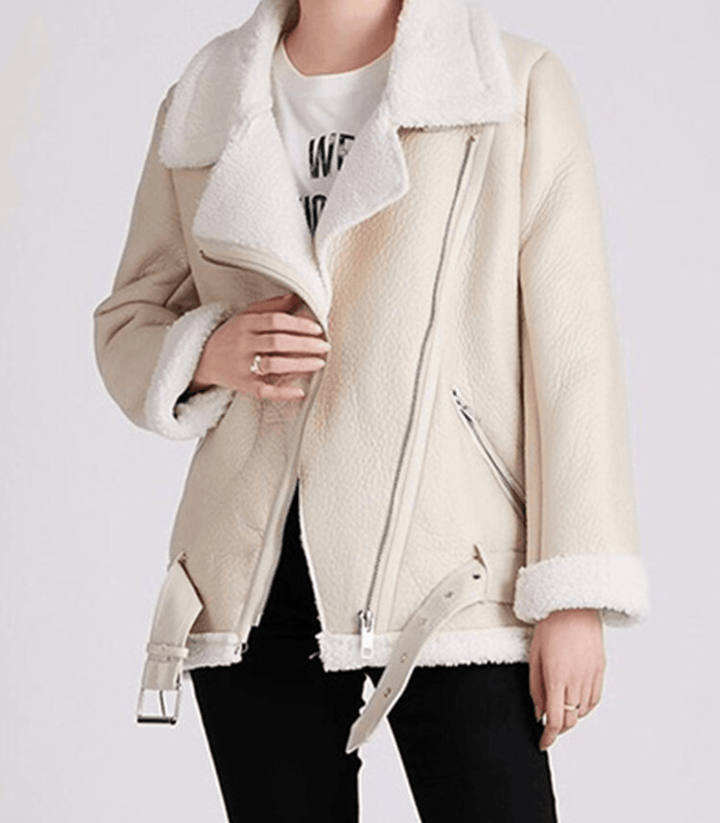 Drune Winter Chic - Eleganter Leder Wintermantel für Damen
