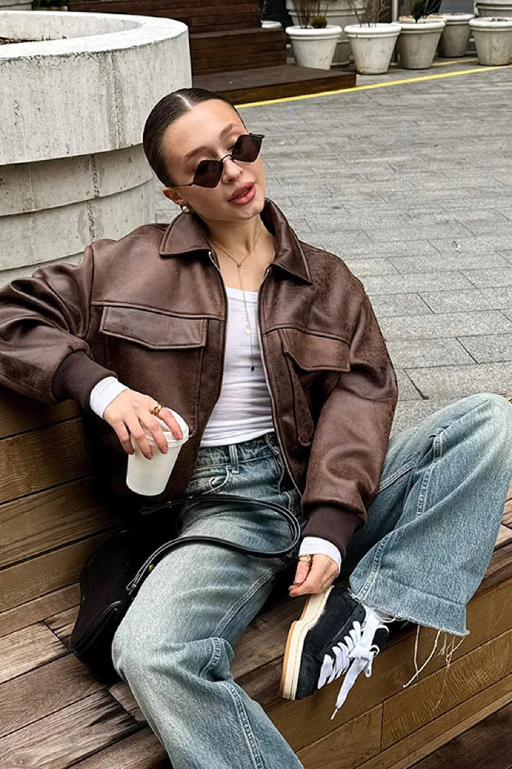 Drune | Maillard Bomber Reverslederjacke