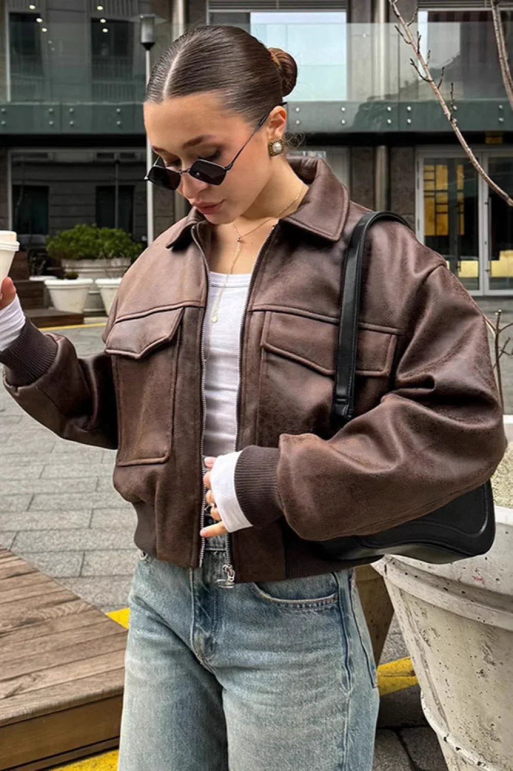 Drune | Maillard Bomber Reverslederjacke