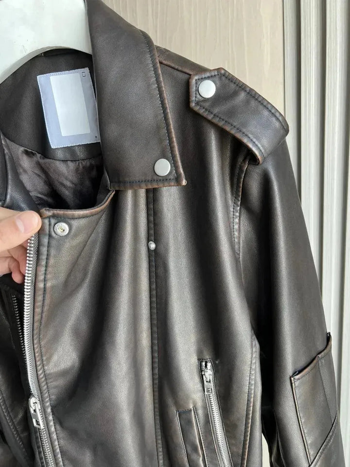 Drune | Vintage Herren Leder Bikerjacke