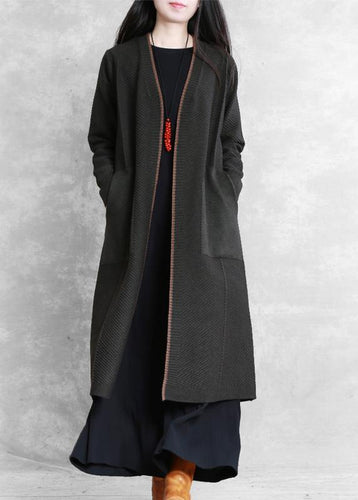 Drune | Oversize-Maxi-Mantel dumpfes Grün Taschen Mäntel