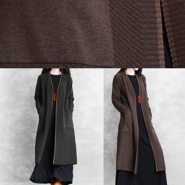 Drune | Oversize-Maxi-Mantel dumpfes Grün Taschen Mäntel