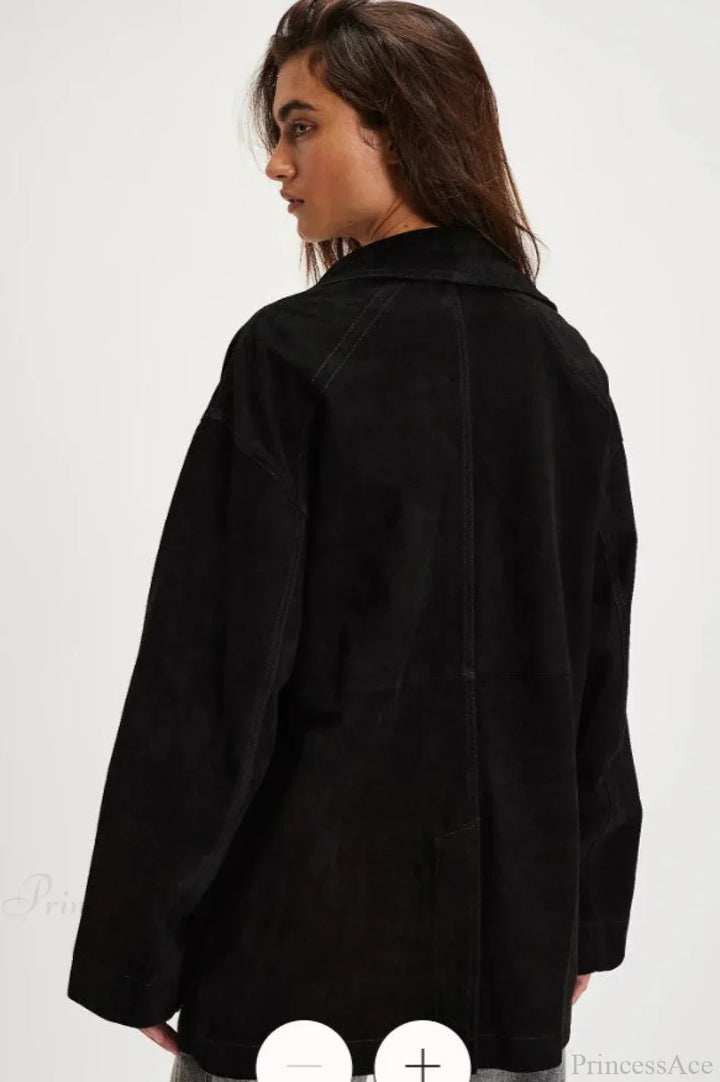 Drune | Schlichte Wildleder Einreiher-Jacke
