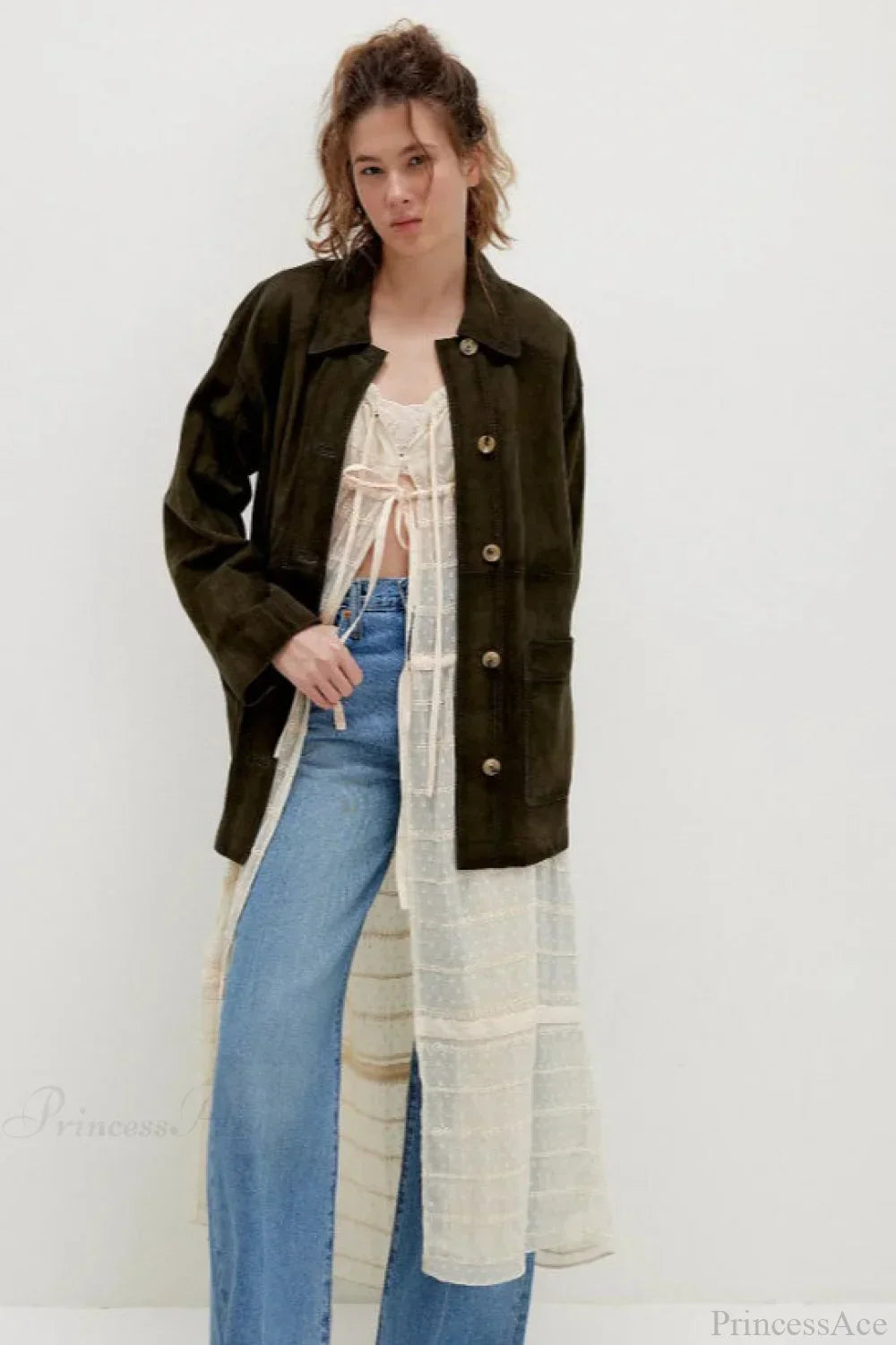 Drune | Schlichte Wildleder Einreiher-Jacke