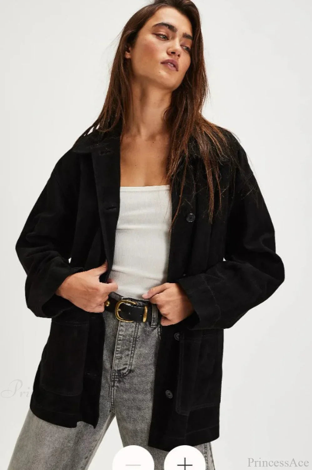 Drune | Schlichte Wildleder Einreiher-Jacke
