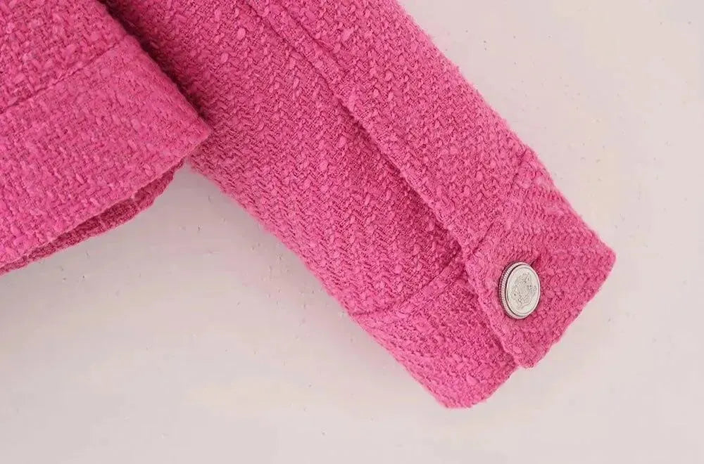 Drune | Vintage Frauen Gekürzte Tweedjacke