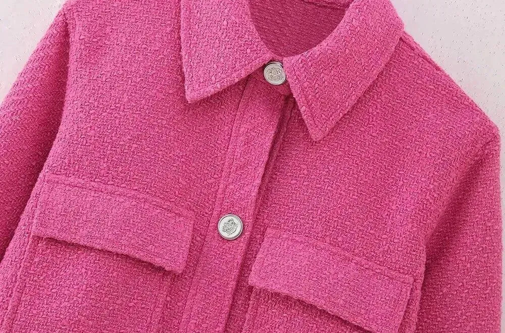Drune | Vintage Frauen Gekürzte Tweedjacke