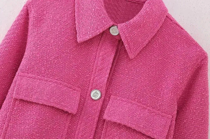 Drune | Vintage Frauen Gekürzte Tweedjacke