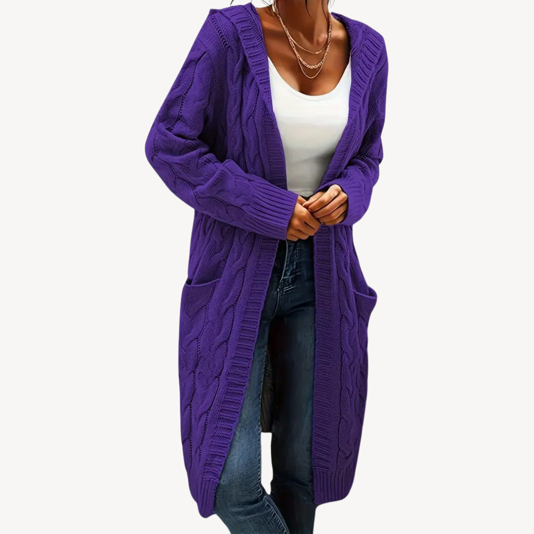 Drune | Kabelstrick Kapuzencardigan