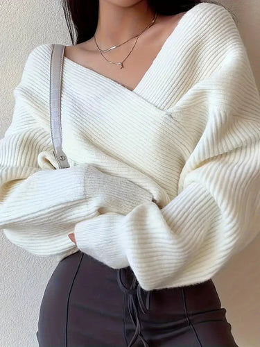 Drune | Eleganter Cross-Pullover im Stricklook