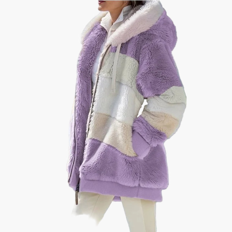Drune | Winter Kapuzenjacke im Streifen-Design - Modische Freizeitjacke für kalte Tage