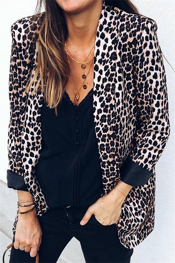 Drune | Waldtiermuster Strickjacke Leopard