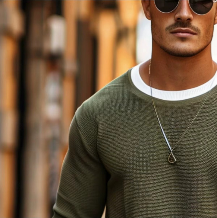 Drune | Strukturierter Strickpullover Lange Ärmel Lässiger und Stilvolles Aussehen