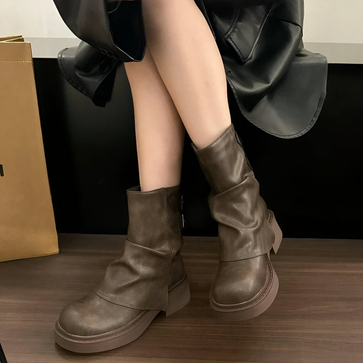 Drune | Stylische Western Cowgirl Boots mit Chunky Absatz