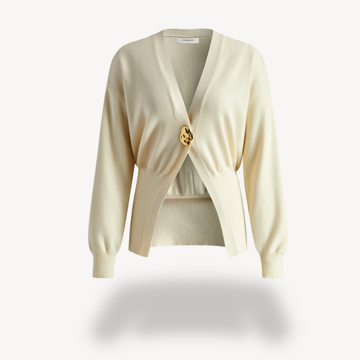Drune | Damen Strick V-Ausschnitt Cardigan Pullover