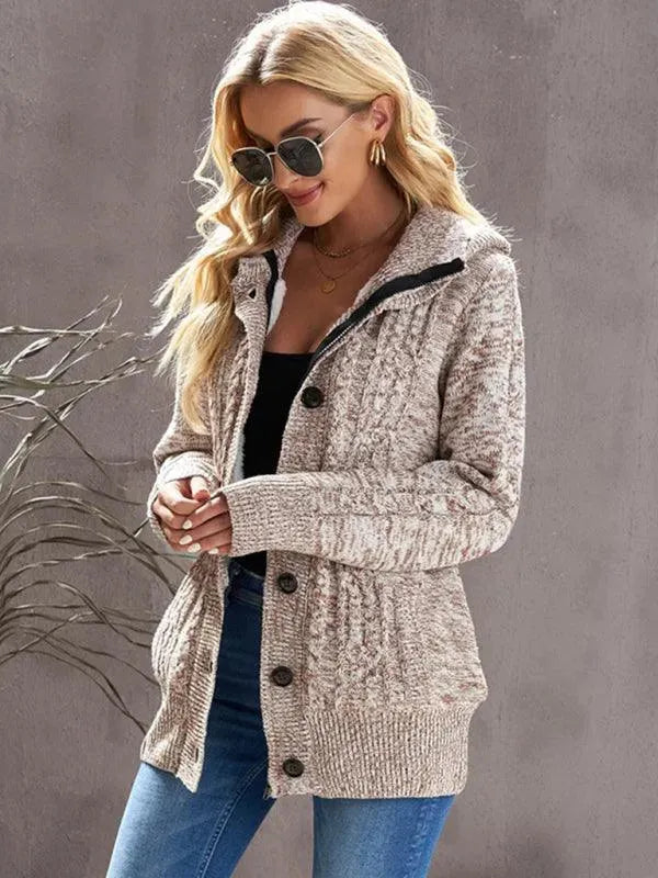 Drune | Lässiger KapuzenStrickjacke Pullover