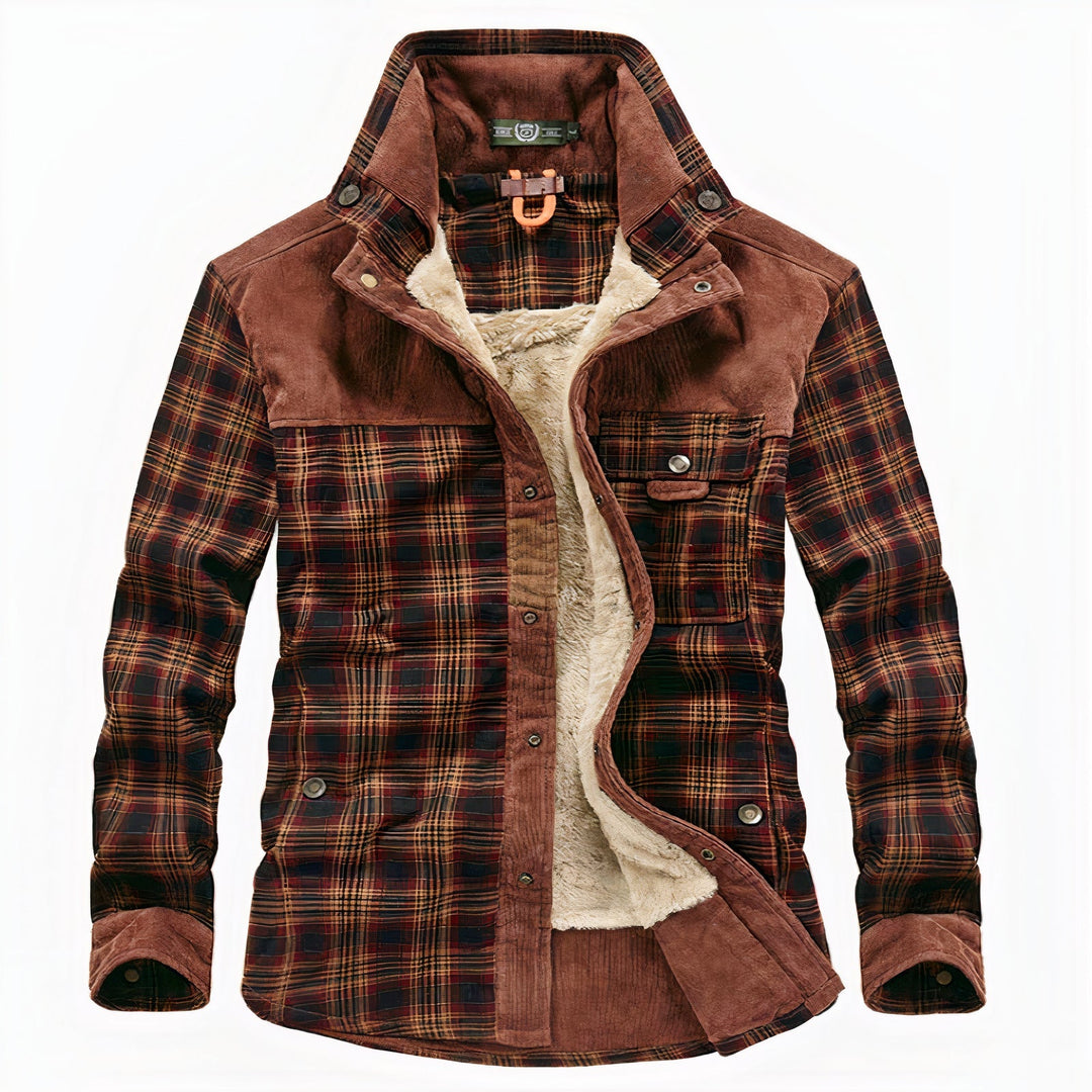 Drune | Herbst Warmflanelljacke Für Männer Mit Karomuster