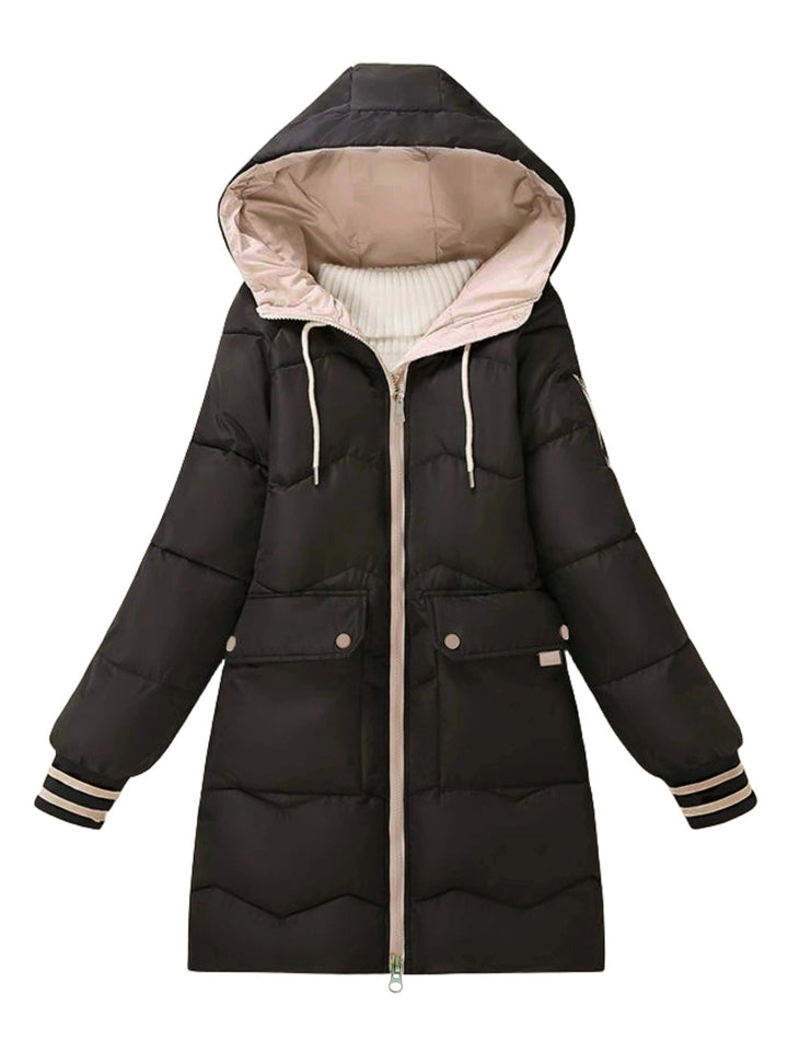 Drune | Warme Steppjacke mit Kapuze und Reißverschluss