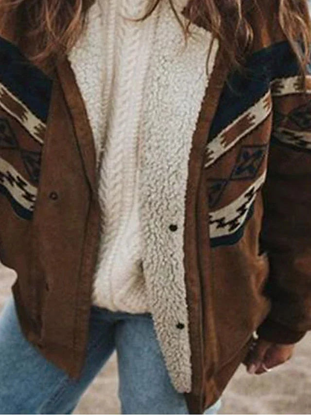Drune | Warmer Retro Plüsch Wintermantel