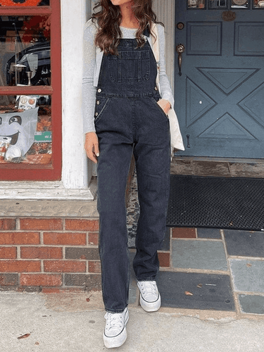 Drune | Gewaschenes Straight Leg Denim Overall