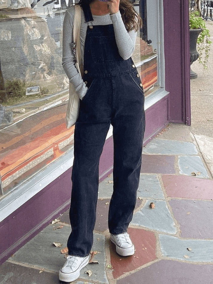 Drune | Gewaschenes Straight Leg Denim Overall