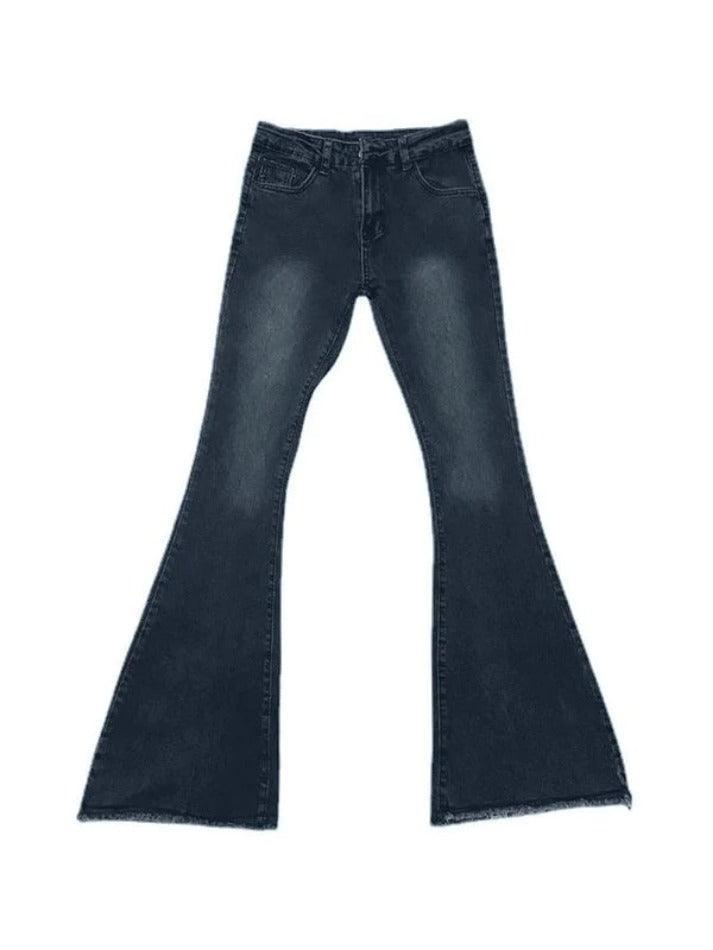 Drune | Gewaschene Stretch Low Waist Flare Jeans